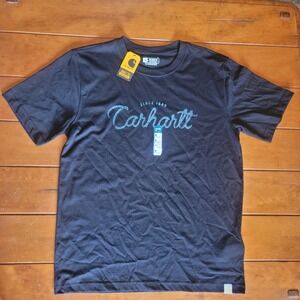 Carhartt Mens Medium T-Shirt Relaxed Fit Since 1889 Black Short Sleeve